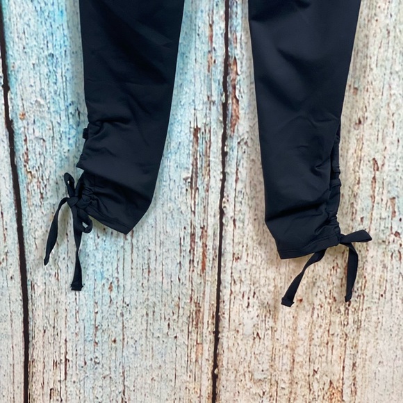 FREE PEOPLE NWOT Black Swerve Tie Ankle Leggings - Picture 15 of 16